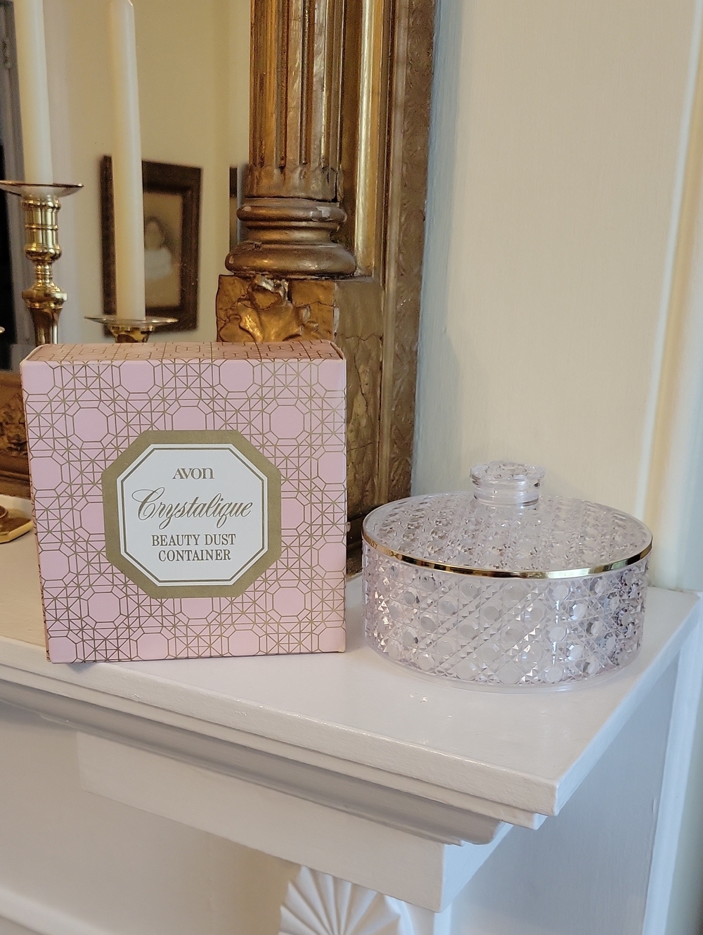 70s Avon Crystalique Beauty Dust Container
